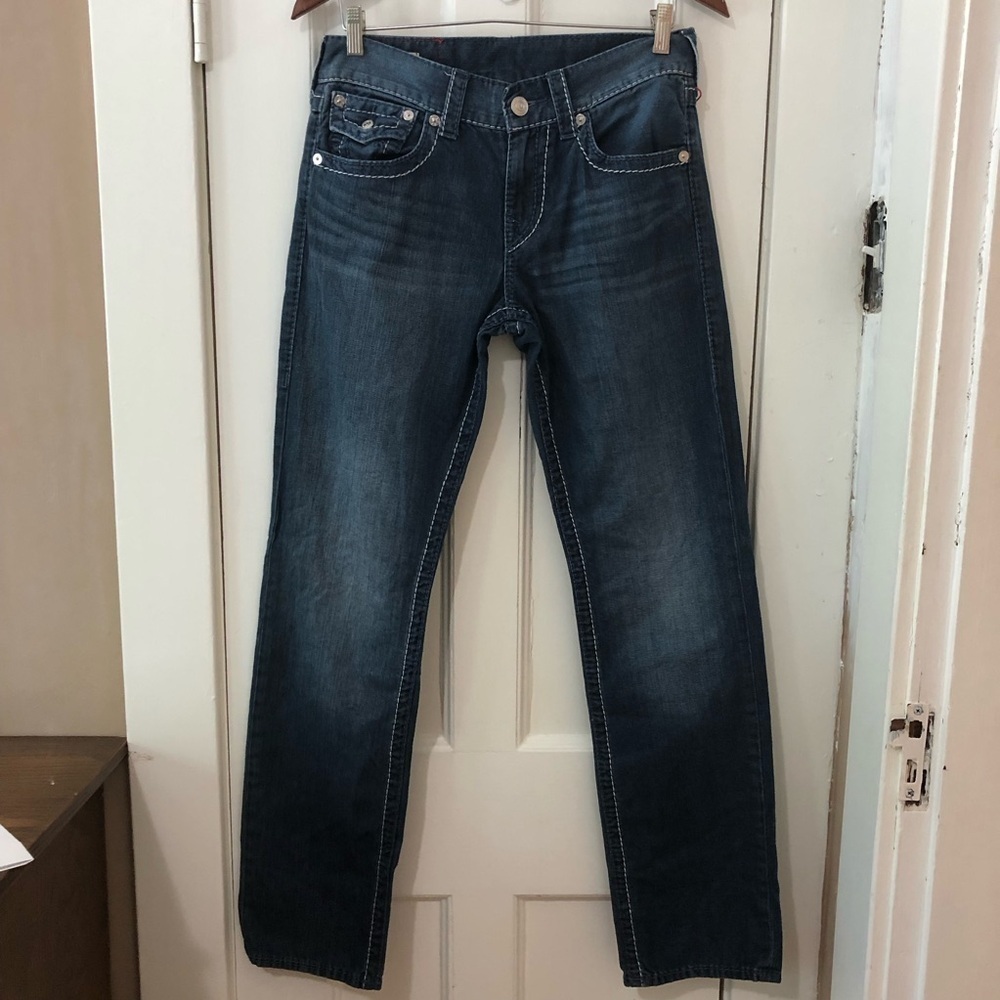 True Religion Ricky Relaxed Straight jeans dark wash Size 30